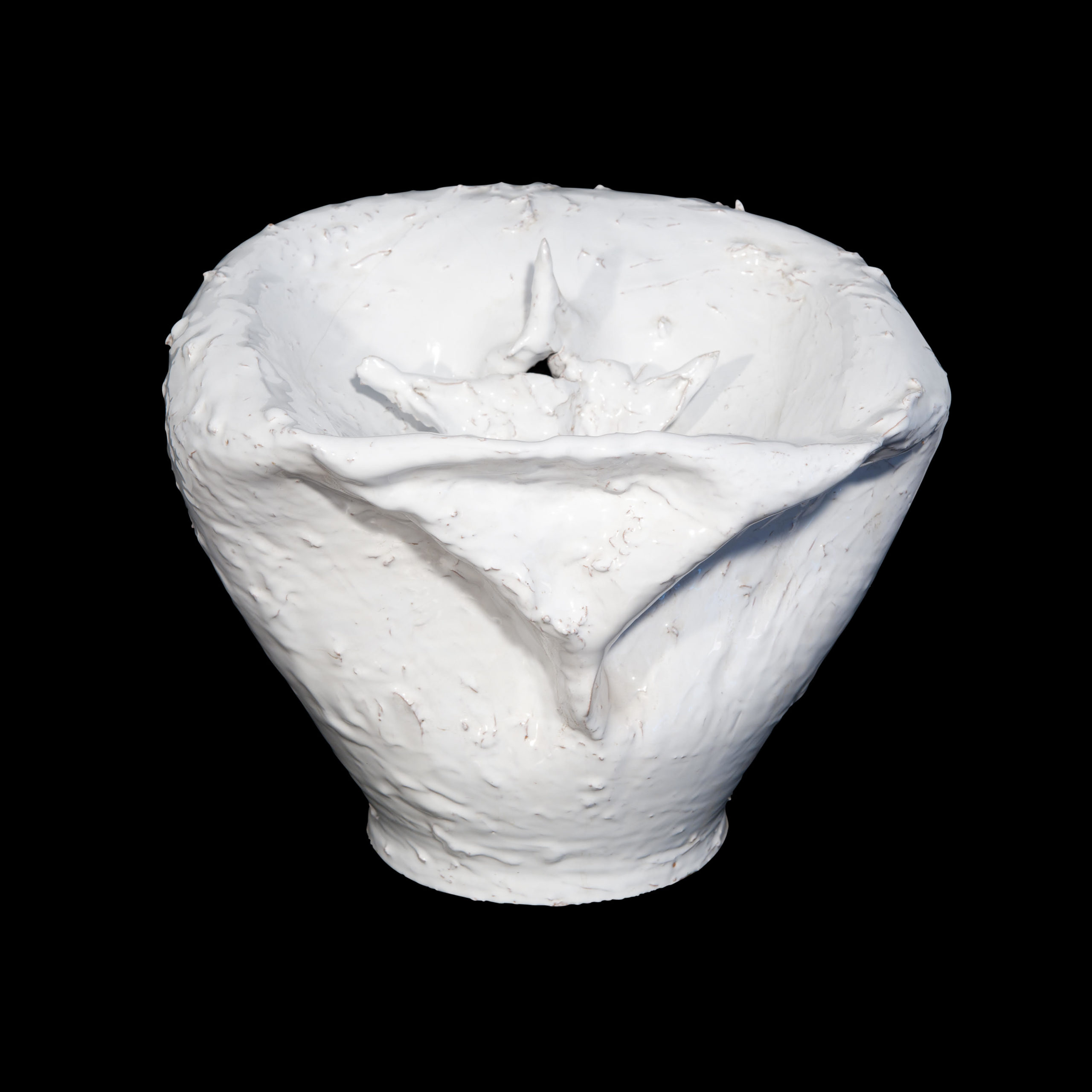 "Senza titolo" ceramica bianca realizzata a Deruta, 50 x 40 cm