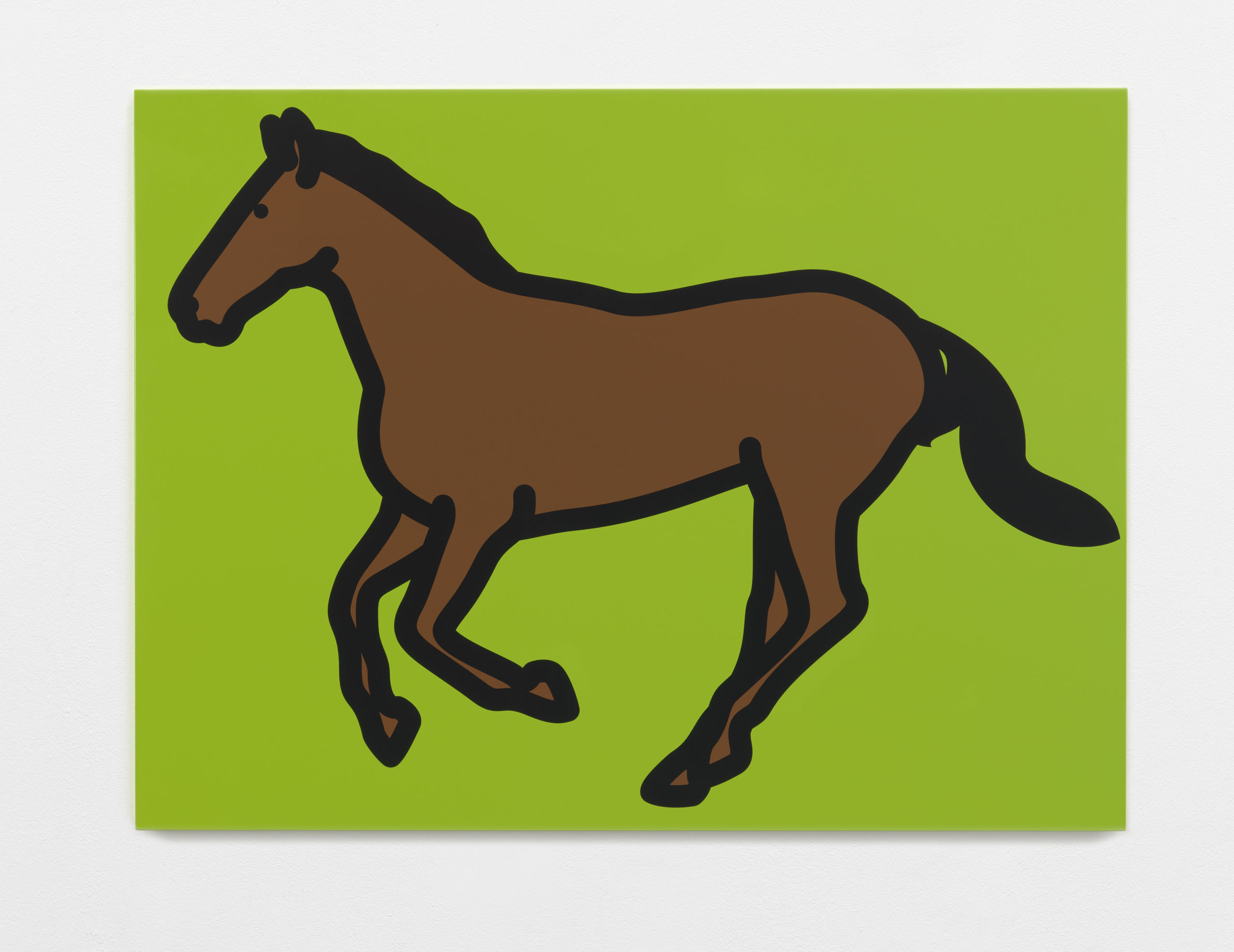 "Catnering horse 1" 2021, serigrafia su tavola di legno dipinta, 80 x 108.2 x 3 cm