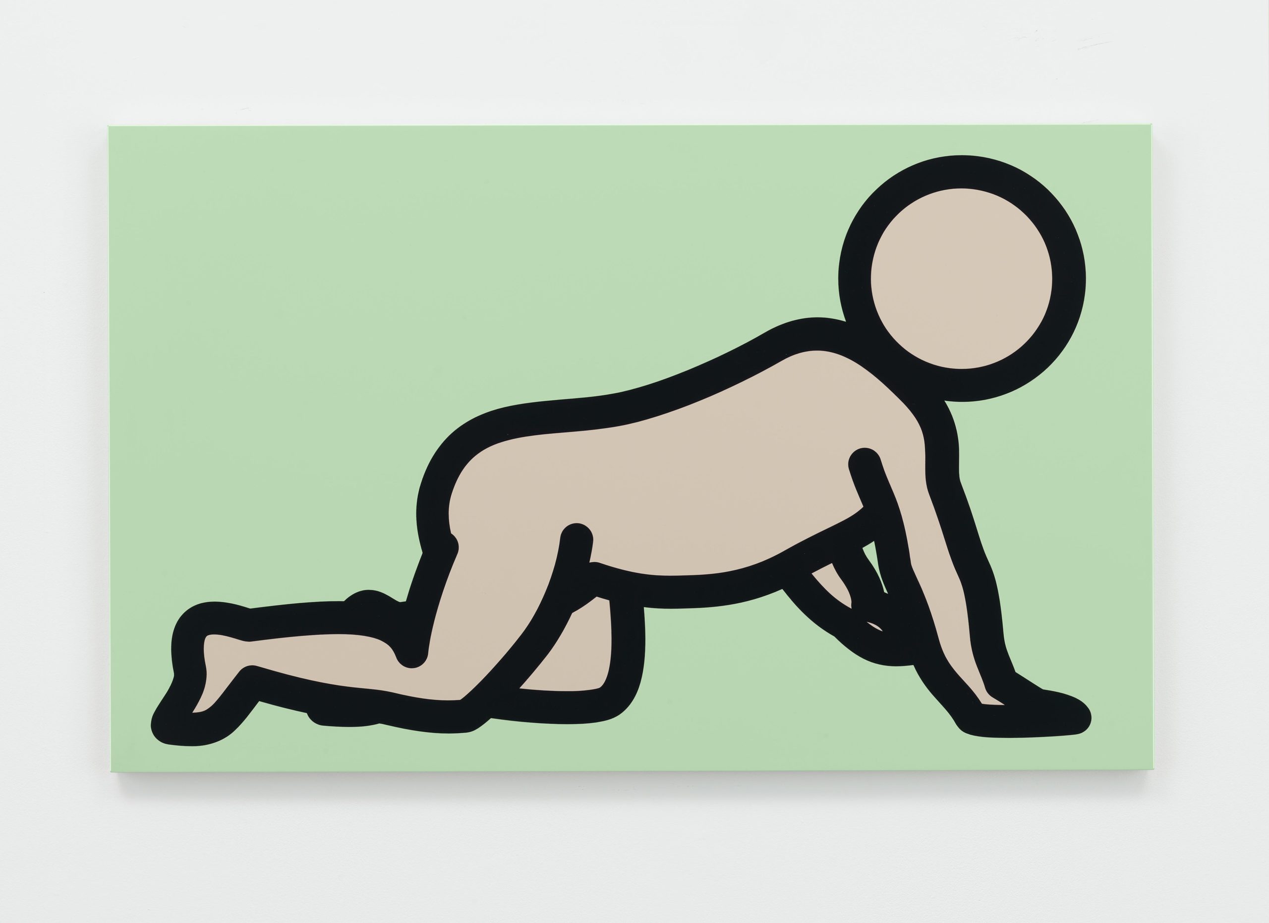 "Bibi crawling 2" 2010, serigrafia su tavola di legno dipinta, 60 x 96.6 x 3 cm