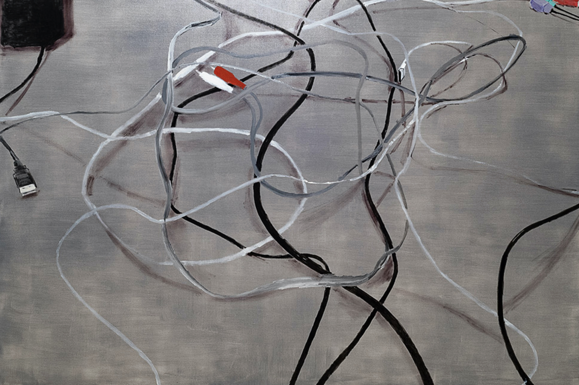 "Cables XIV" 2008, olio su tela, 190 x 288 cm