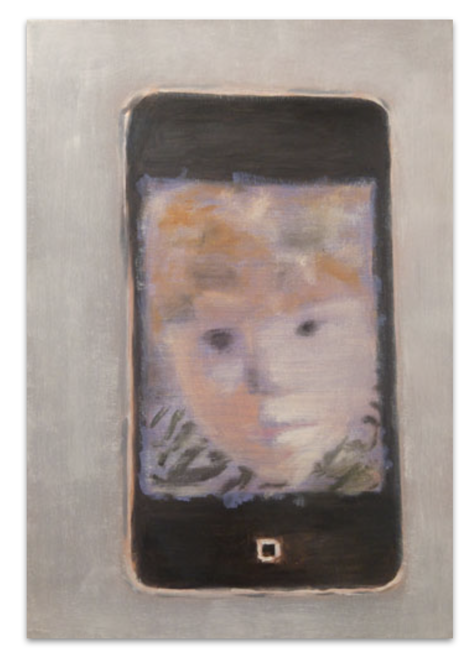 "Selfie painting" 2013, olio su tela, 49.5 x 34.5 cm