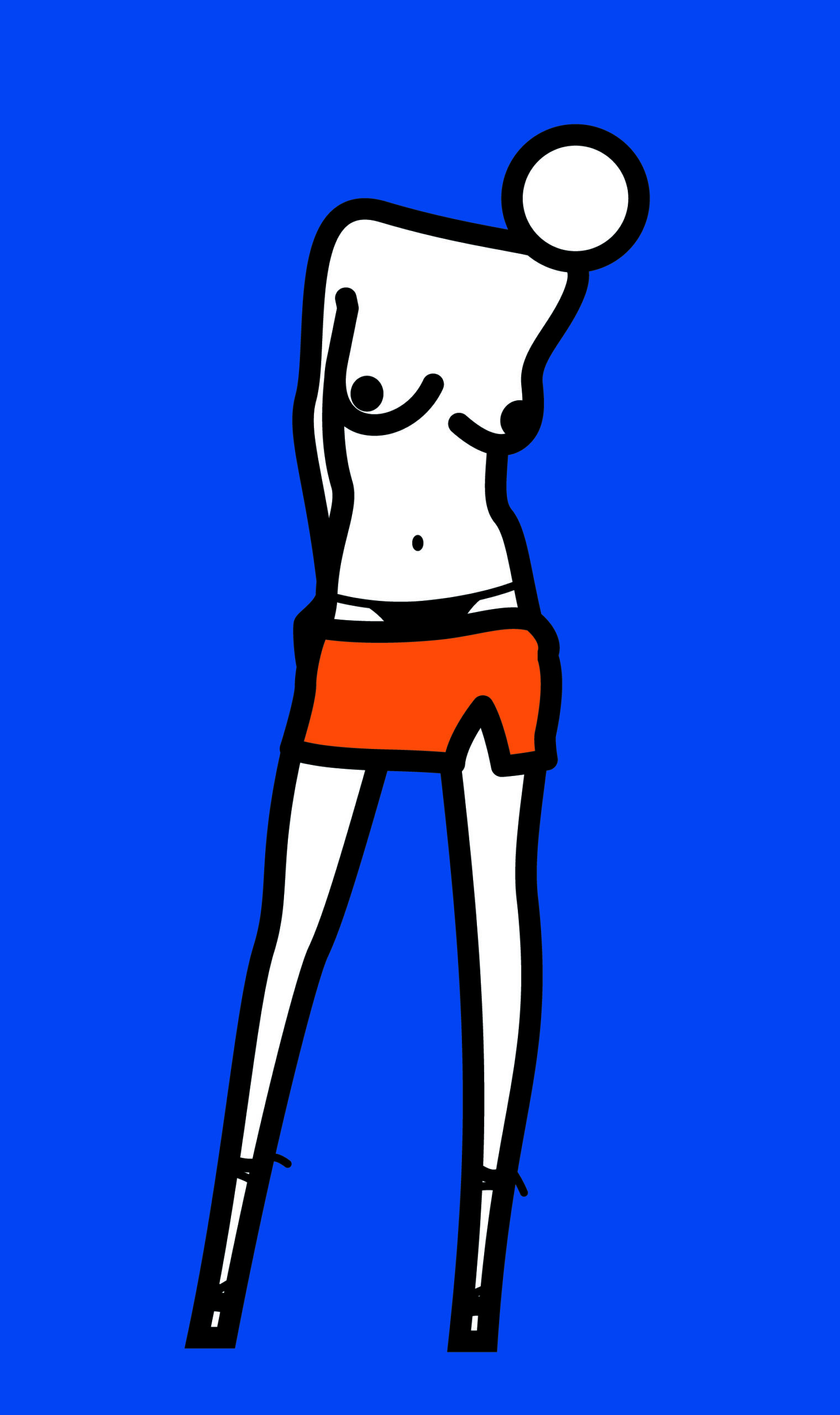 "Woman taking off skirt 2" 2003, 232 x 132 cm