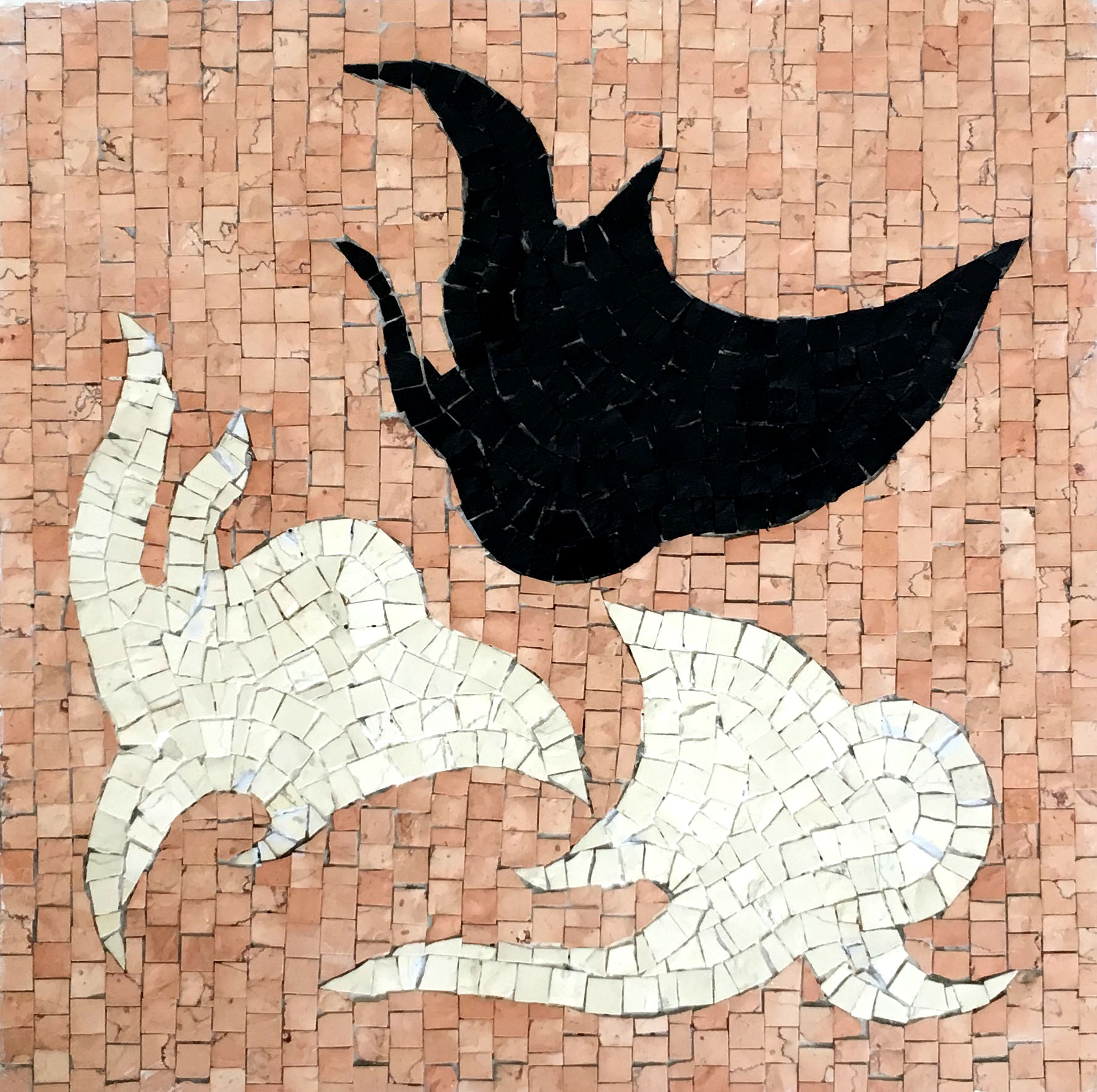 "Silhouette of head" 2017, mosaico, 37 x 37 cm