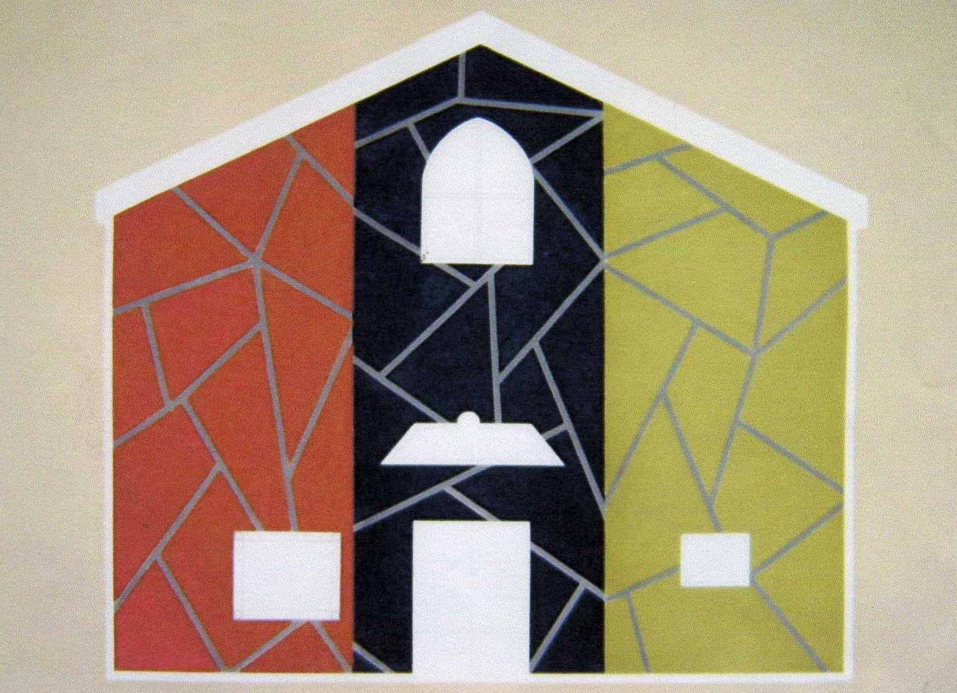 "Drawing for house front #1" 2002, pastello su carta, 105 x 149 cm