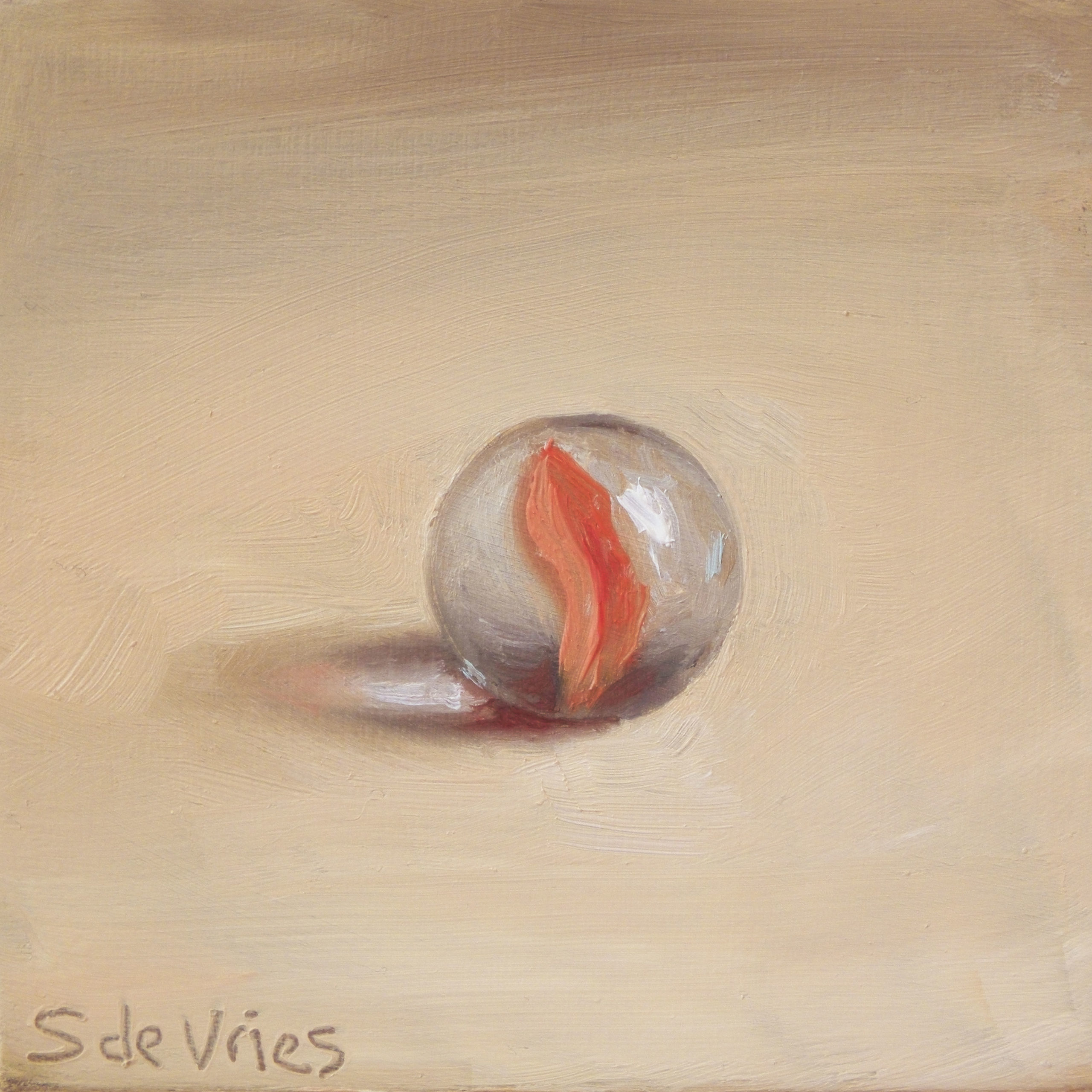 "Marble n°7" oil on wood, 7 x 7 cm