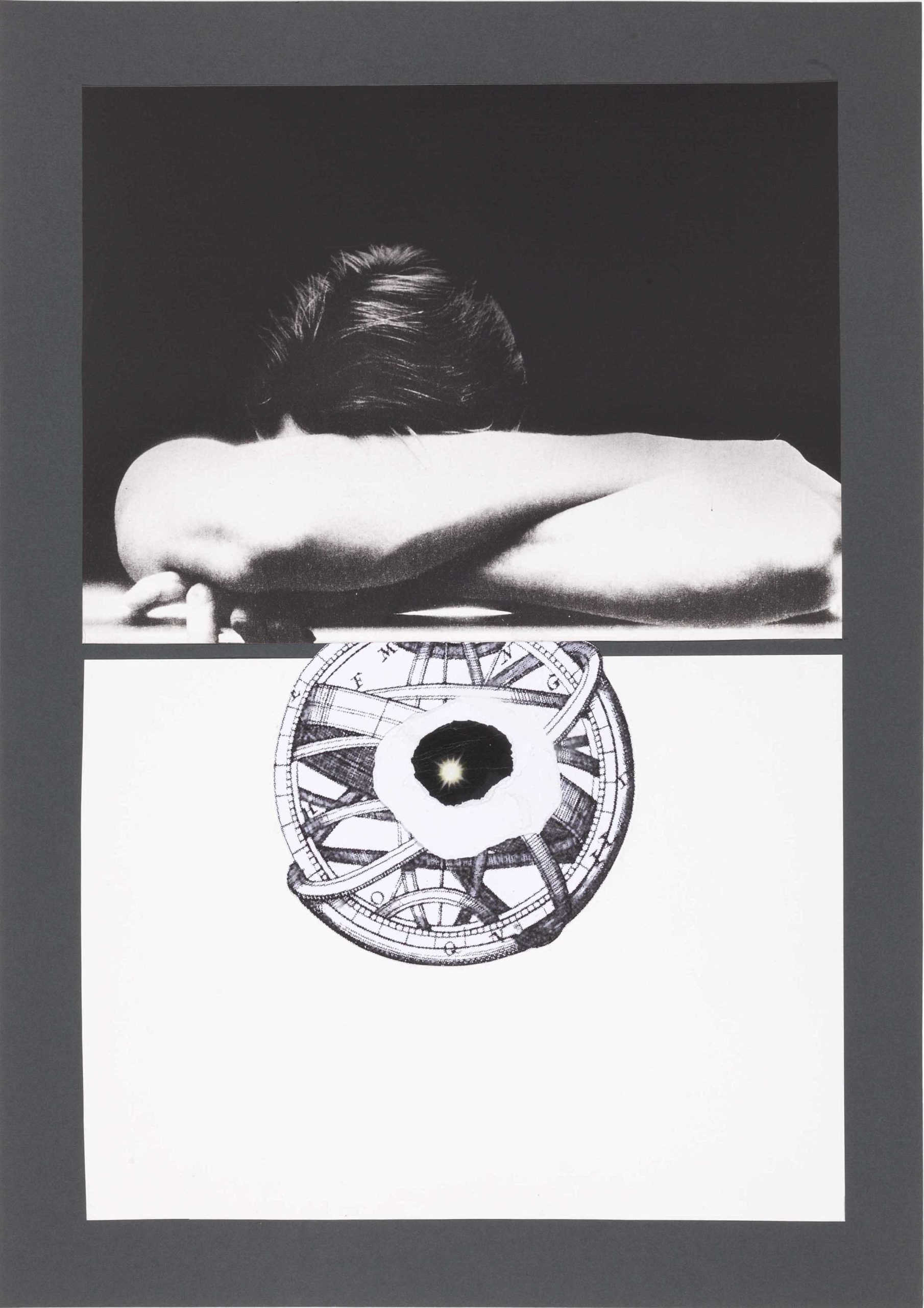 "Notti bianche" 1990, collage su carta grigia, 70 x 50 cm