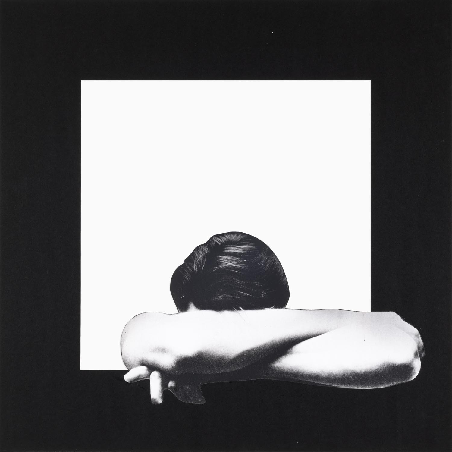 "Notti bianche" 2015, collage su passepartout nero, 60 x 60 cm