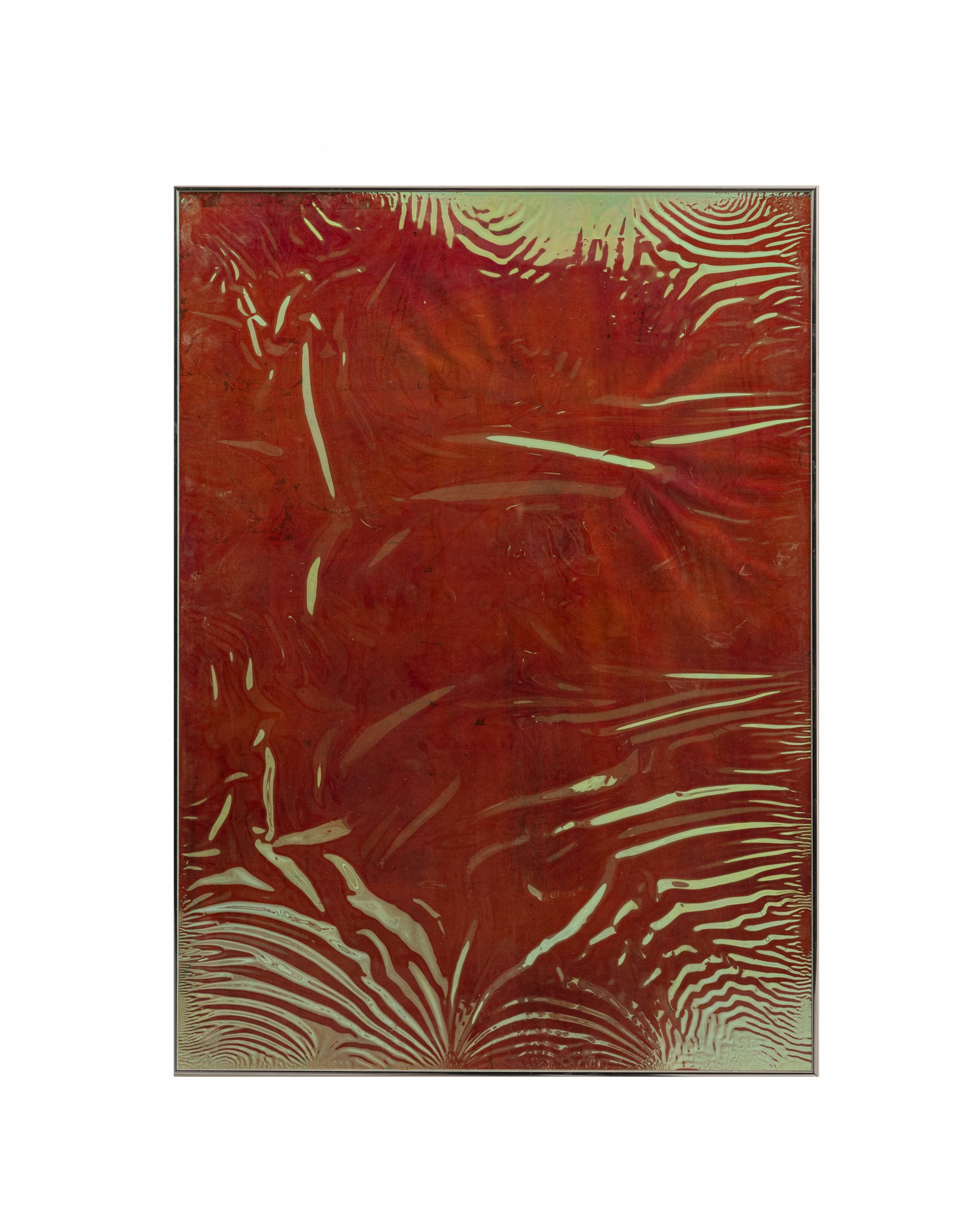"Narciso" 2021, foglia d'oro ramata su tela e film dicroico, 50 x 70 cm 